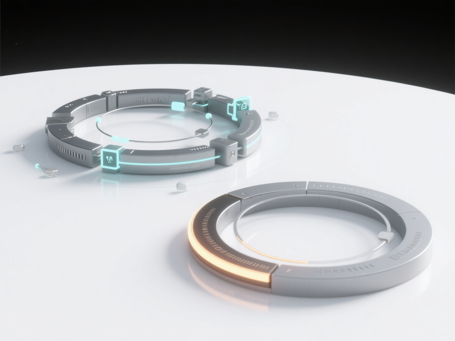 Detailed 3D render illustrating core, meta, and onboarding game loops with layered rings