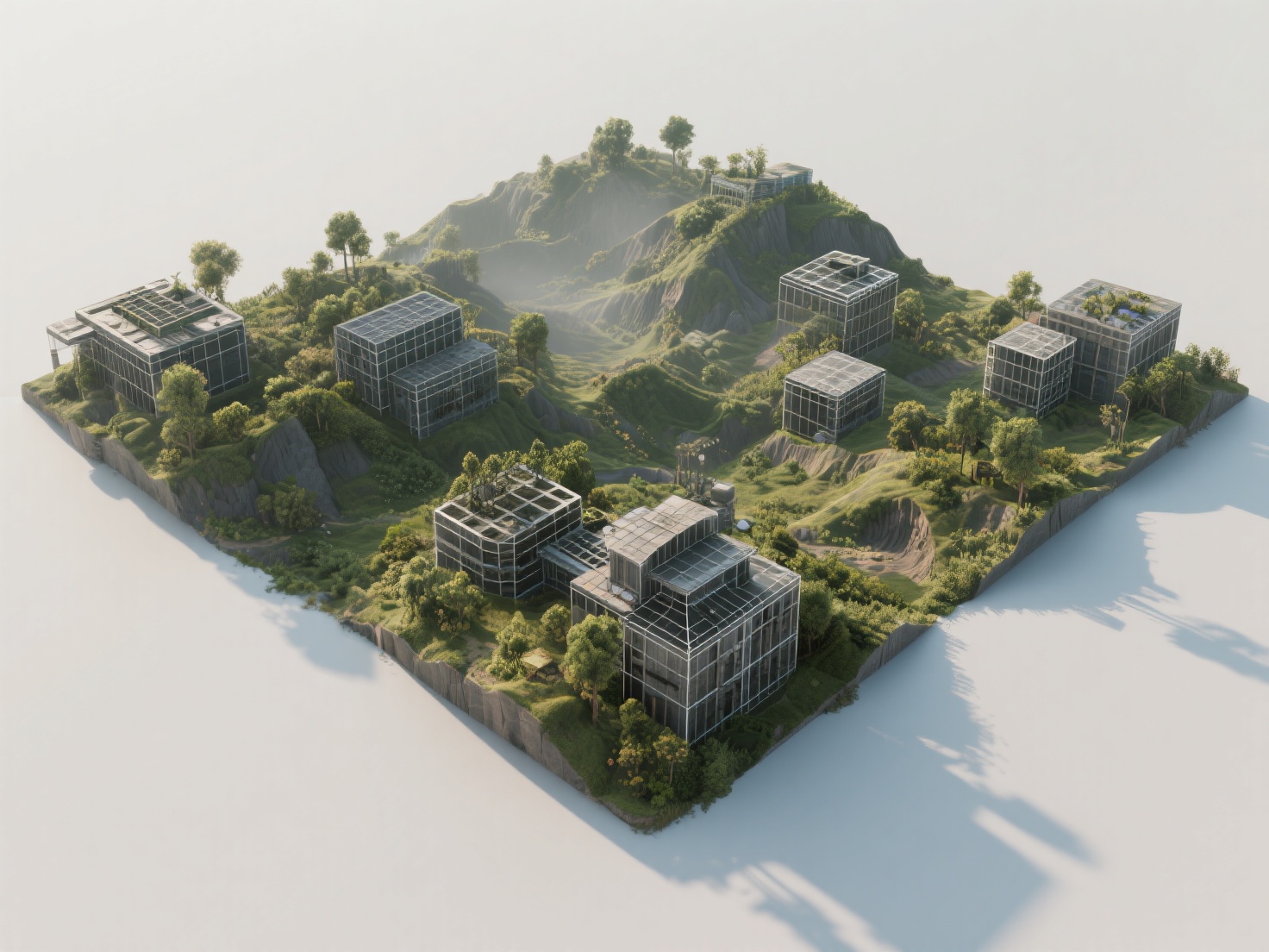 Detailed 3D render showing procedural environment generation and asset integration for film and VFX
