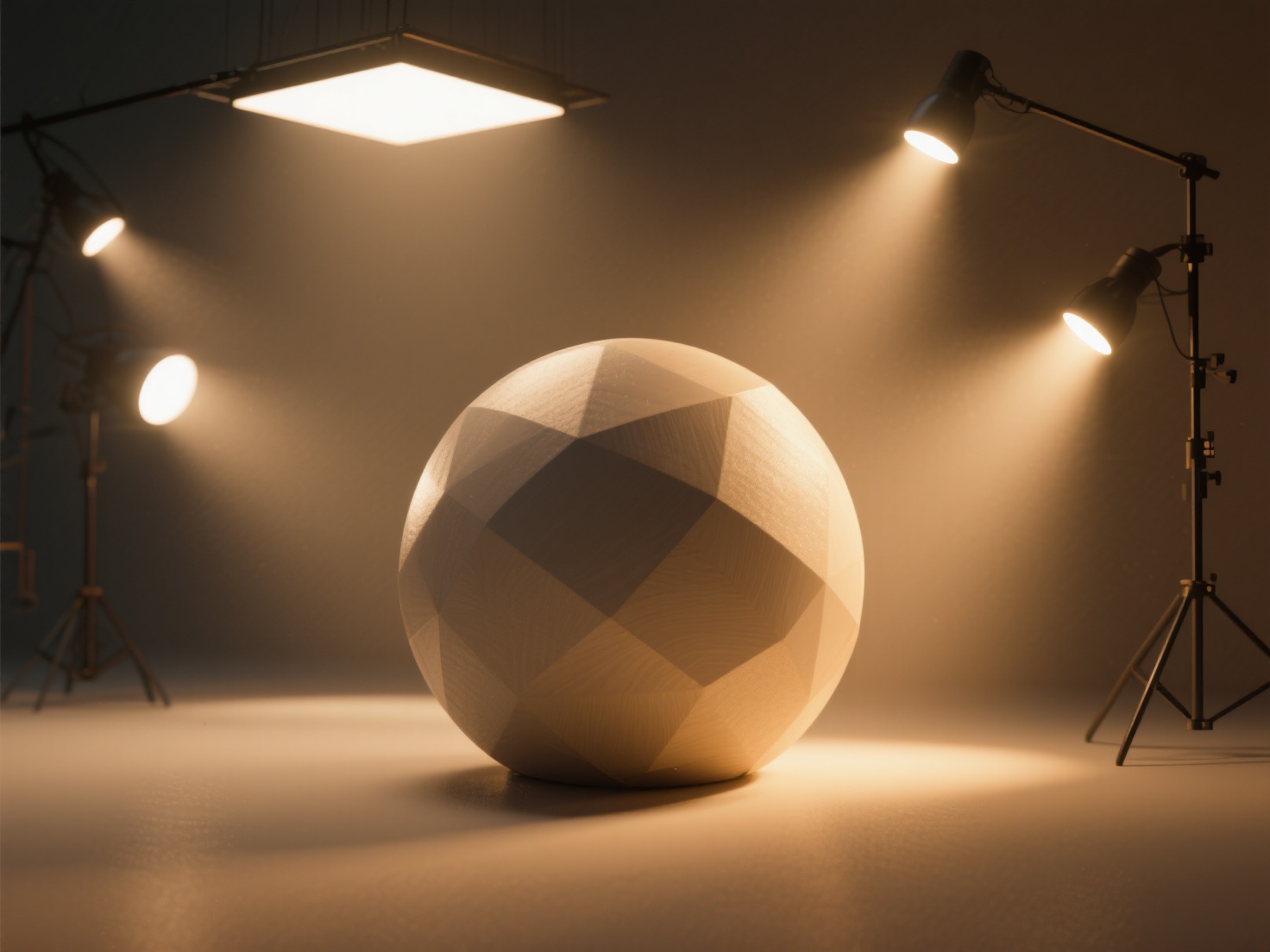 3D model lit by area, point, and directional lights demonstrating lighting and shadow effects