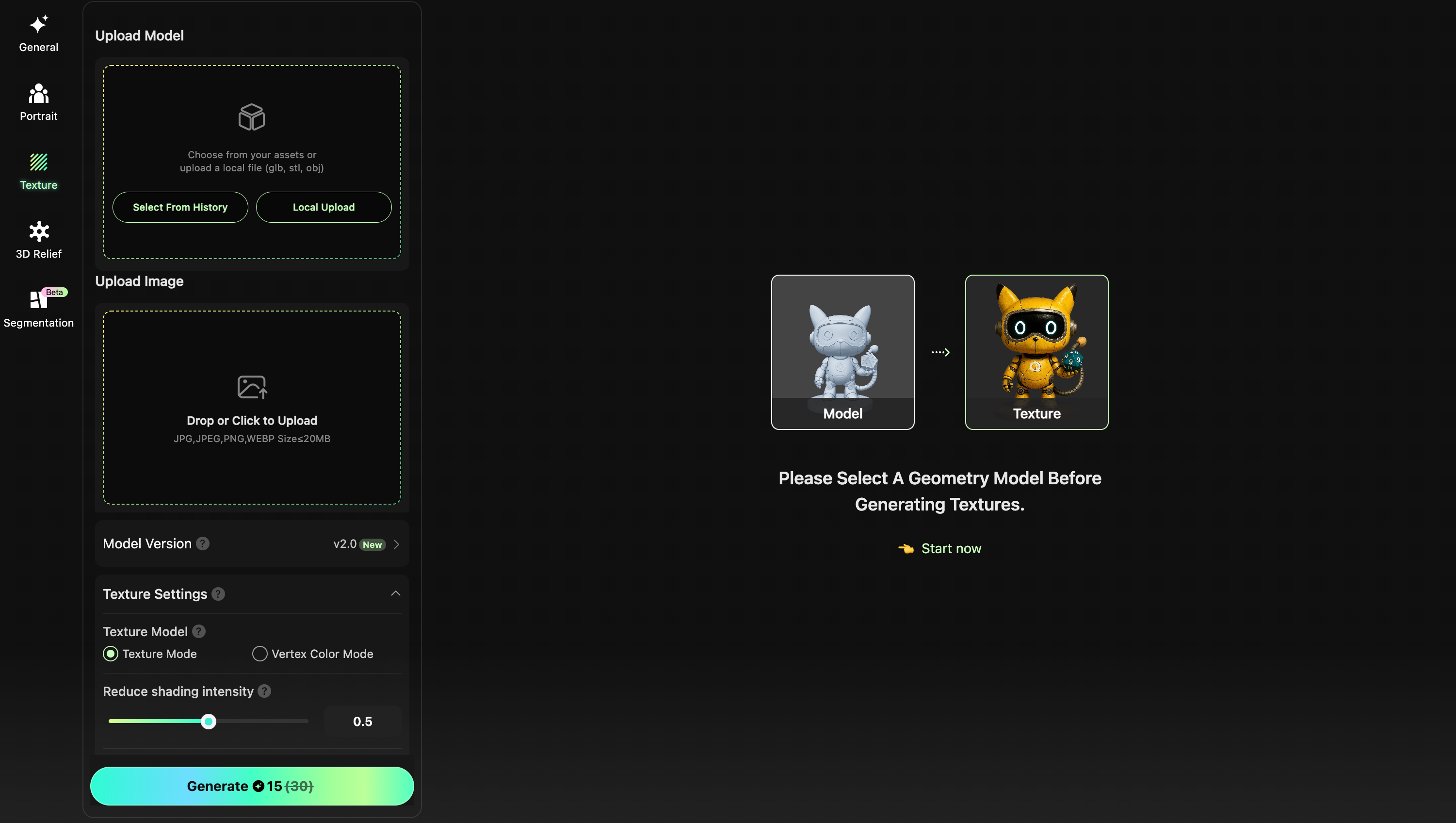 ai-3d-texture-generation-tool-interface-with-cat-robot-3d-model