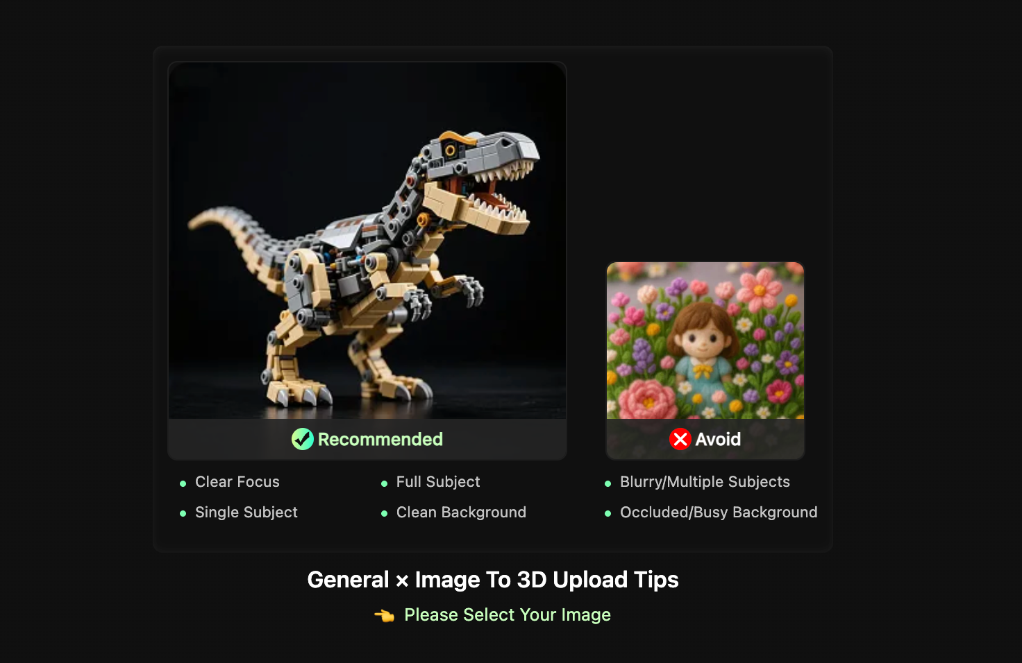 Example of a high-quality input image with a single subject, clean background, and clear focus for Image-to-3D generation