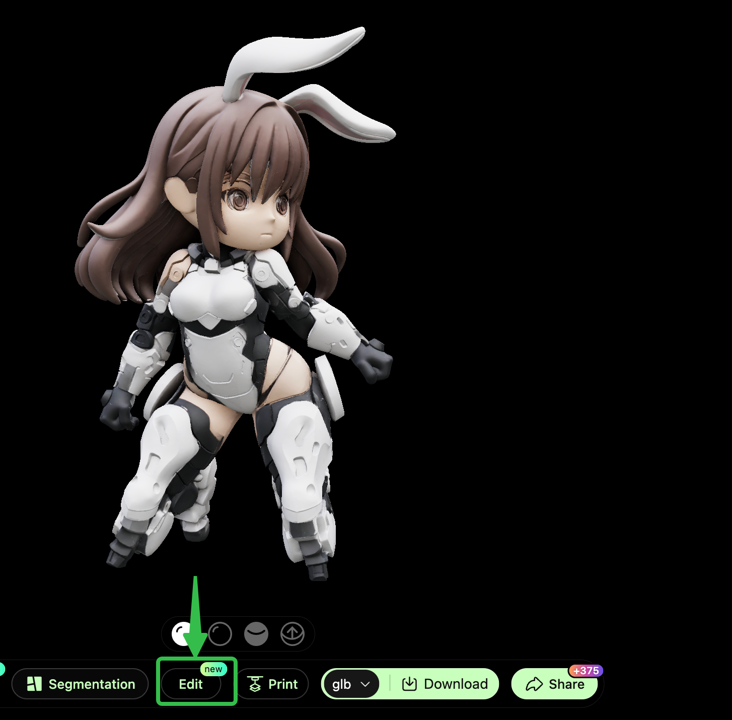 Hitem3D in-browser editor interface for checking and repairing 3D models before export