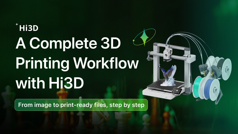 Complete AI image to 3D printing workflow from photo to physical object using Hitem3D